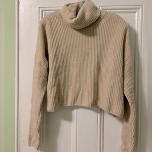 Madewell cashmere cropped turtleneck sweater